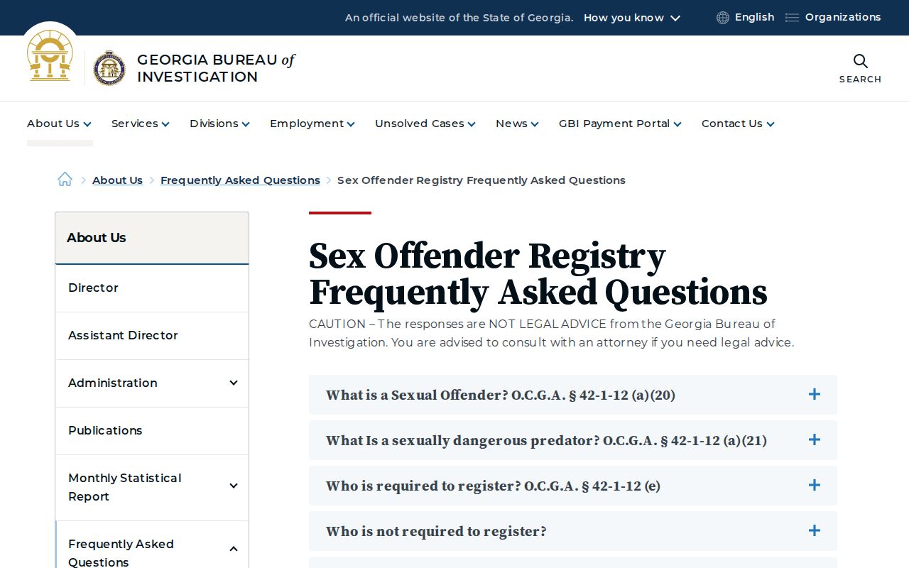 Chattahoochee County sex offender registry coverage and update FAQ